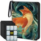 Álbum para Cartas Colecionáveis UGYAZX 900 Bolsos com Zíper e Design de Raposa