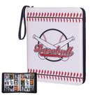Álbum para Cartas de Beisebol com 990 Bolsos, Couro PU e Zíper