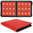 Álbum para cartas SMYV com 12 bolsos, capa em PU para 720 cartas, vermelho