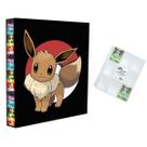Álbum Pasta Fichário Pokemon com 10 Folhas YES 9 Bolsos Eevee Capa Dura Reforçado Colecionar Cards