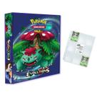 Álbum Pasta Fichário Pokemon com 10 Folhas YES 9 Bolsos XY - Evoluções Venusaur Blastoise Capa Dura