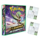Álbum Pasta Fichário Pokemon com 20 Folhas YES 9 Bolsos Caminho do Campeão Capa Dura Reforçado