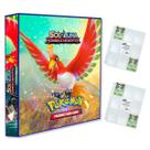 Álbum Pasta Fichário Pokemon com 20 Folhas YES 9 Bolsos Sol e Lua Sombras Ardentes Capa Dura TCG