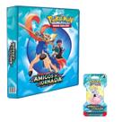 Álbum Pasta Fichário Pokemon Escarlate e Violeta Amigos de Jornada com 1 Blister Unitário Booster