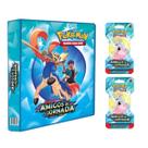 Álbum Pasta Fichário Pokemon Escarlate e Violeta Amigos de Jornada com 2 Blisters Unitários Booster