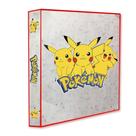 Álbum Pasta Fichário Pokemon Pikachu Modelo Cinza Capa Dura Reforçado Para Colecionar Cards Cartas