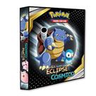 Álbum Pasta Fichário Pokemon Sol e Lua Eclipse Cósmico Capa Dura Reforçado Para Colecionar Cards Cartas