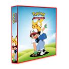 Álbum Pasta Fichário Pokemon Turma do Ash e Pikachu Capa Dura Reforçado Para Colecionar Card Cartas
