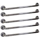 Alça Apoio Kit 5 Uni Aço Inox 50cm Idoso Acessibilidade Pcd Cadeirante Gestante Suporte Anti Queda Banho Box Banheiro
