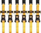 Alça de amarração com catraca DEWALT DXBC10000F-6PK preta/amarela de 2" x 27' com ganchos planos transporte de carga pesada (10.000 libras de resistência à ruptura), pacote com 6