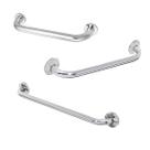 Alça de Apoio Barra Inox Banheiro Kit 3 Unidades 30cm 40cm 60cm Idoso Cadeirante Acessibilidade Segurança Box Corrimao