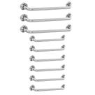 Alça de Apoio Inox Barra 40cm e 60cm Kit 9 Unidades Idoso Cadeirante Deficiente Box Banheiro Acessibilidade Apoio Segurança