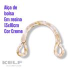 Alça de Bolsa em Resina 153636 - 13x10cm Cor Creme 2un(Par)