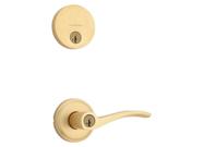 Alça de fechadura de porta Deadbolt Combo Kwikset Sedona Satin Brass