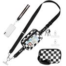 Alça de telefone Tiostep Clip and Go with Wallet Black Check