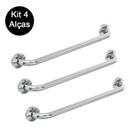 Alças Apoio Kit 4 unds Banheiro 50cm Inox Idoso Cadeirante Deficiente Acessibilidade