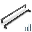 Alças de armário de cozinha KNOKLOCK, pacote com 10 unidades, preto fosco, 22,4 cm
