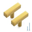 Alças de armário JOY DECOR, latão escovado, 5 cm, pacote com 30