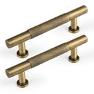 Alças de armário Urnew, 11 cm, latão serrilhado, pacote com 5 unidades antigas