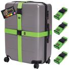 Alças de bagagem GORILLA GRIP Heavy Duty, pacote com 4, ajustáveis, verdes