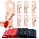 Alças de bateria TKDMR 3/0 AWG-3/8 com tubo termorretrátil, 8 unidades