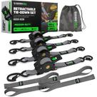 Alças de catraca retráteis Rhino USA 1 cm x 3 m 550 kg, pacote com 4