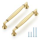 Alças de gabinete HOME EDIT em ouro escovado de 12,8 cm, liga de zinco, pacote com 10