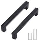 Alças de gabinete Redunest Matte Black Square 128 mm, pacote com 5 Alças de gabinete Redunest Matte Black Square 128 mm, pacote com 5
