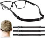 Alças de óculos Enenfly ajustáveis sem cauda pretas (25-40 cm) 3 unidades