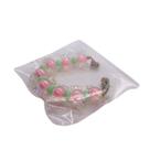 Alças em miçangas com cristais de bombons cor:rosa com verde Alças em miçangas com cristais de bombons cor:rosa com verde