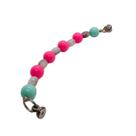 Alças em pérolas com miçangas cor:rosa com verde e mesclado Alças em pérolas com miçangas cor:rosa com verde e mesclado