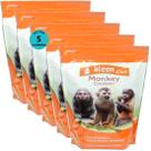 Alcon club monkey cookies 450g kit com 5 para macaco-prego, sagui, mico, bugios, macaco-de-cheiro