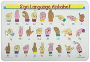 Alfabeto de linguagem gestual de aprendizagem indolor Placemat, 43x30cm Alfabeto de linguagem gestual de aprendizagem indolor Placemat, 43x30cm