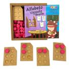 Alfabeto Vazado em Braille Brinquedo Pedagógico Alfabetização Inclusivo Madeira e EVA Carlu 5 anos