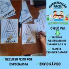 Alfabeto Vazado Ilustrado com traçado das Letras + 1 caneta escreve e apague para ALFABETIZAR