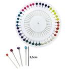 Alfinete Coloridos Para Costura Kit Com 2 Discos Com 40 Unidades Cada