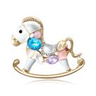 Alfinete de broche colorido em liga de esmalte para cavalos de balanço para mulheres