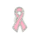 Alfinete de broche, fita rosa com strass, liga de 2x3,5 cm