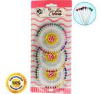 Alfinetes Cabeça Bola Coloridos Patchwork Costura 120 Peças