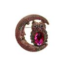 Alfinetes de broche, alfinete de lapela de strass vintage, lua e coruja Alfinetes de broche, alfinete de lapela de strass vintage, lua e coruja