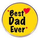 Alfinetes de broche Best Dad Ever Heart Star Design Alloy 3x3cm