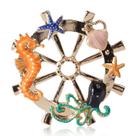 Alfinetes de broche com tema oceânico com cavalo-marinho, polvo e estrela do mar
