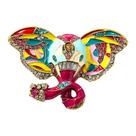 Alfinetes de broche, elefante colorido, esmalte de strass vintage Alfinetes de broche, elefante colorido, esmalte de strass vintage