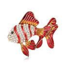 Alfinetes de broche: elegantes strass de esmalte de peixe dourado para mulheres Alfinetes de broche: elegantes strass de esmalte de peixe dourado para mulheres