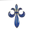 Alfinetes de broche em liga de esmalte azul Fleur-de-lis para lapela de blusa Alfinetes de broche em liga de esmalte azul Fleur-de-lis para lapela de blusa