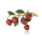 Alfinetes de broche em liga de frutas vintage com esmalte de morango para mulheres