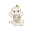 Alfinetes de broche em liga dourada fofos com design de cobra e moeda de strass