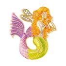 Alfinetes de broche, liga de strass esmaltada de sereia vintage