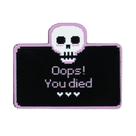 Alfinetes de broche Pixel Skull Oops You Died” em estilo retrô de 8 bits