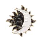 Alfinetes de broche Sun and Moon Yin Yang em liga preta e branca